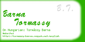 barna tormassy business card