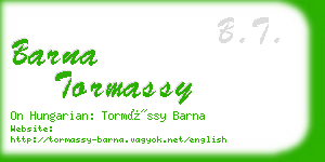 barna tormassy business card